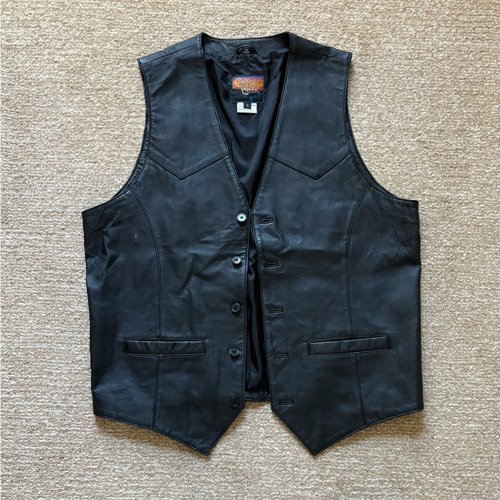 Black Formal Vest with V-Neck and Adjustable Strap